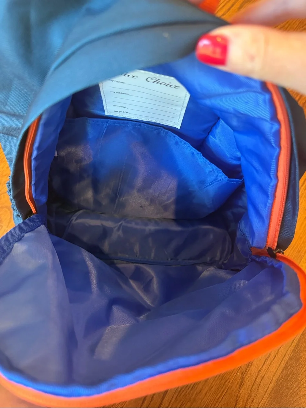 Navy Blue & Bright Kids Orange Colorblock Backpack